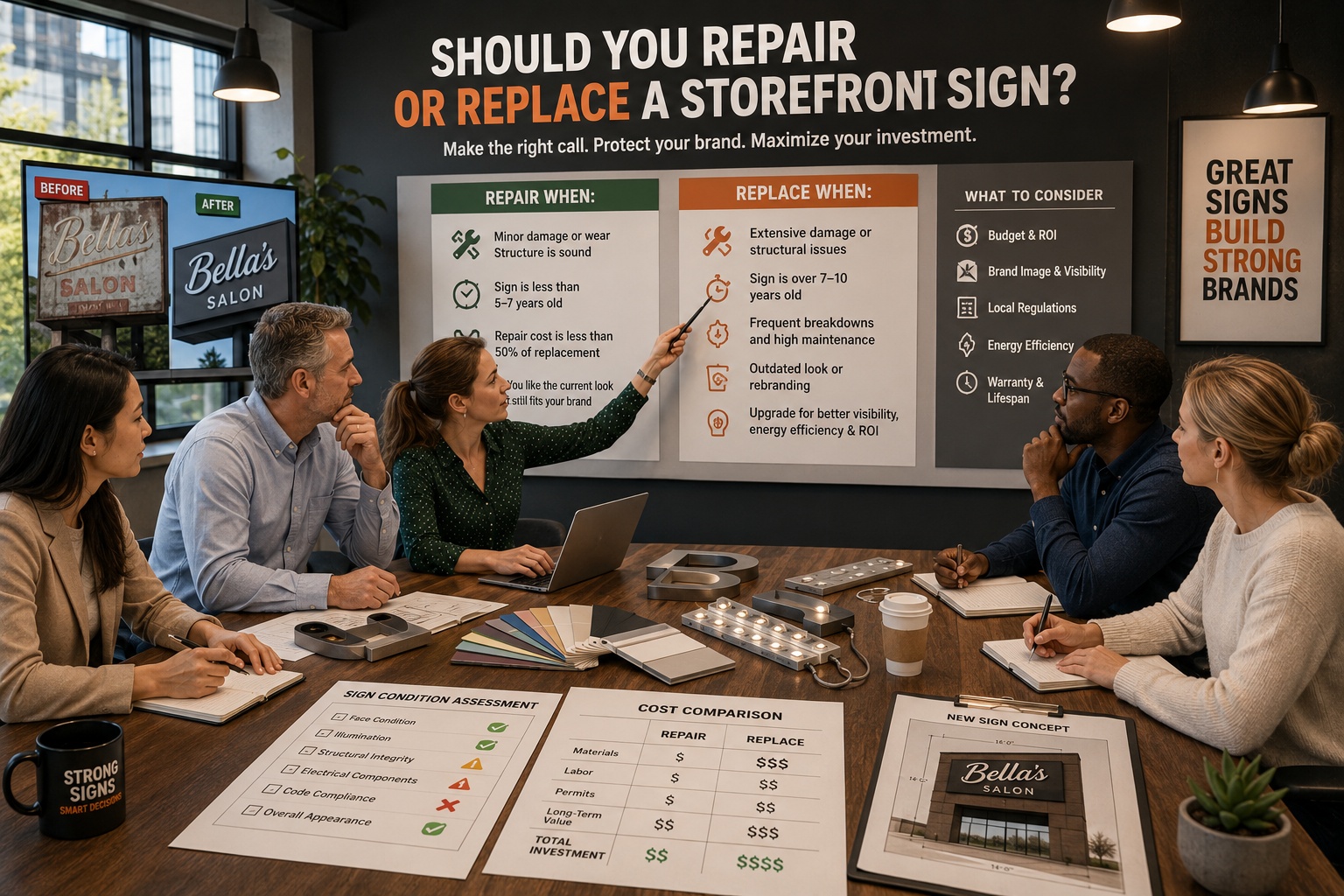 Should You Repair or Replace a Storefront Sign