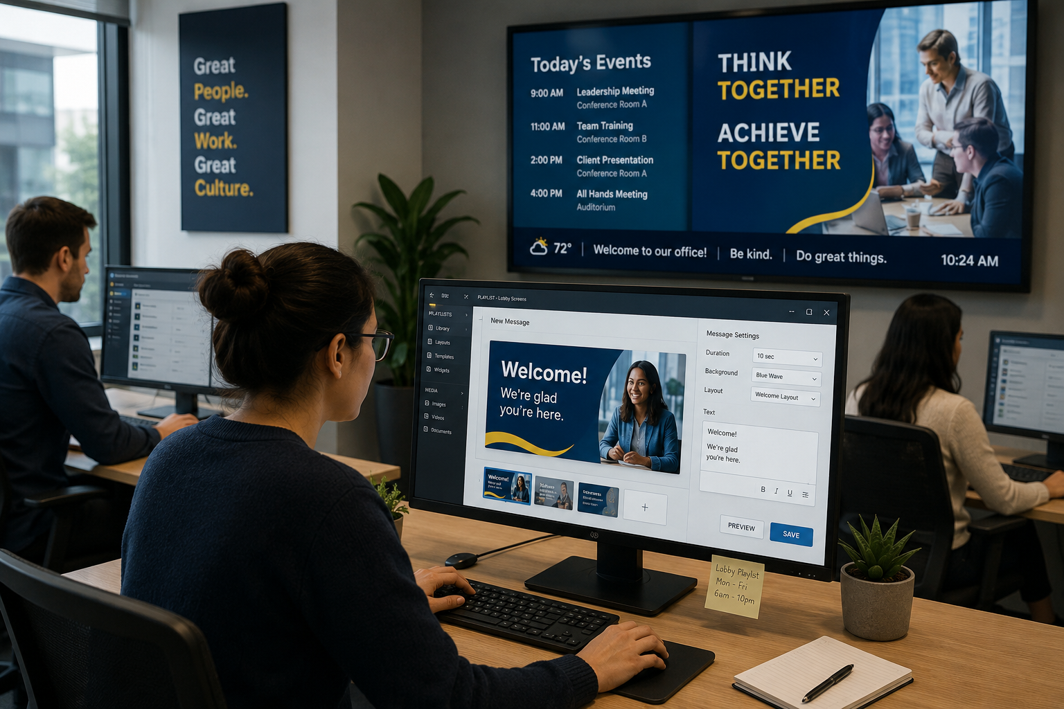 What signage software platforms are popular for interactive displays